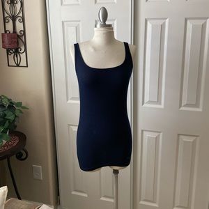 BURBERRY BRIT WOMENS NAVY RIBBED VEST SIZE:XS